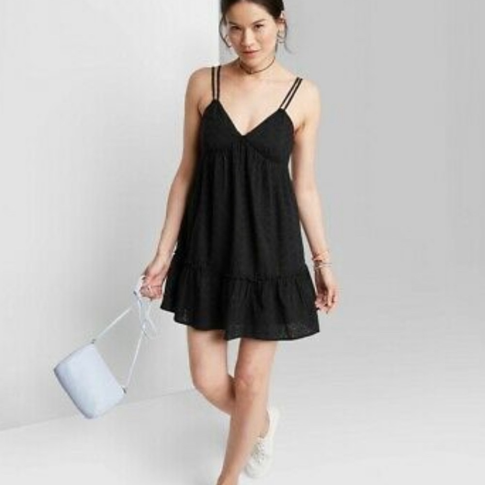 Wild Fable Black Eyelet Babydoll Dress